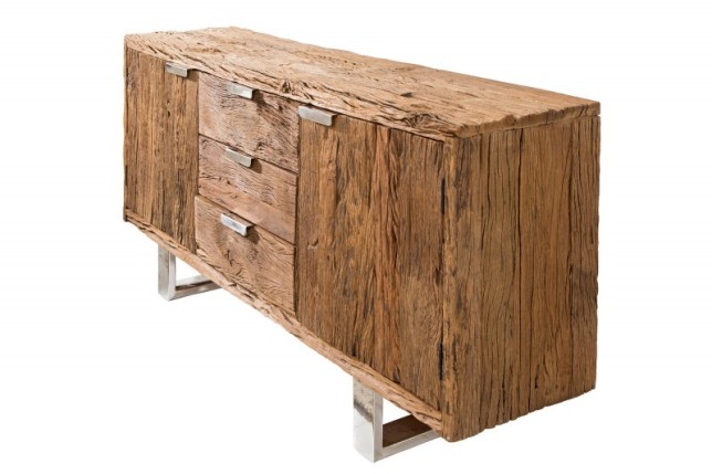 Enfilade design 2 portes 3 tiroirs en bois massif