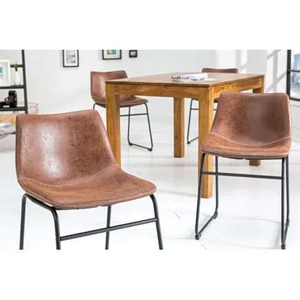 2 tabourets de bar design coloris brun