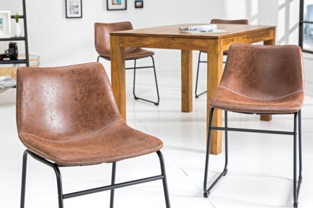 2 tabourets de bar design coloris brun
