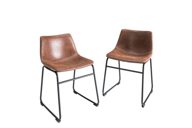 2 tabourets de bar design coloris brun