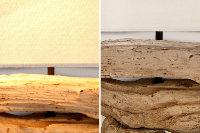 Lampe à poser de 55 cm en bois flotté naturel