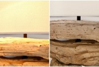 Lampe à poser de 55 cm en bois flotté naturel