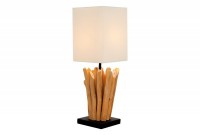 Lampe à poser de 15 cm en bois flotté coloris blanc