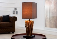 Lampe à poser de 15 cm en bois flotté coloris brun gris