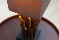 Lampe à poser de 15 cm en bois flotté coloris brun gris