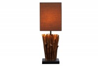 Lampe à poser de 15 cm en bois flotté coloris brun gris