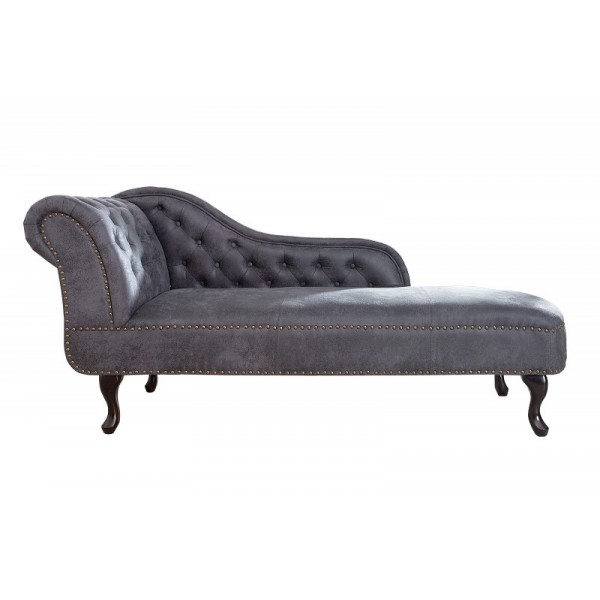 Meridienne Chesterfield en microfibre gris