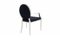 Chaise de salle à manger design baroque en velours noir, capitonné