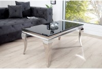 Table basse noir/argenté de style baroque 100 cm