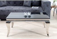 Table basse noir/argenté de style baroque 100 cm