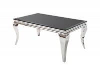 Table basse noir/argenté de style baroque 100 cm