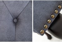 Pouf Chesterfield en microfibre gris
