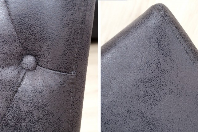 Ensemble de 2 chaises Chesterfield gris style capitonné