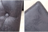 Ensemble de 2 chaises Chesterfield gris style capitonné
