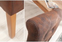 Ensemble de 2 chaises capitonnées Chesterfield coloris brun
