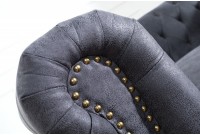 Canapé Chesterfield 3 places en microfibre gris