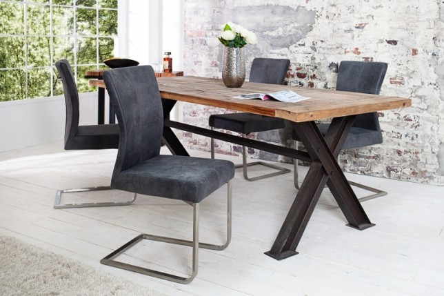 Lot de 2 chaises design vintage teinté gris