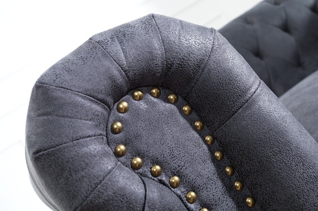 Canapé Chesterfield en microfibre gris