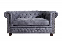 Canapé Chesterfield en microfibre gris