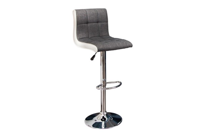 Lot de 2 tabourets de bar design en tissu gris