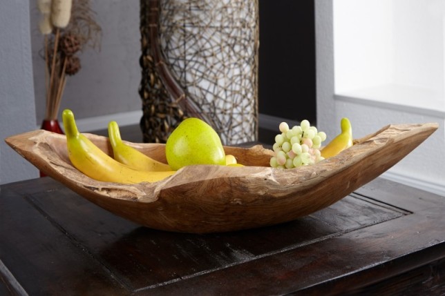Grand Bol Décoratif 60cm en Bois de Teck Massif - Centre de Table Artisanal