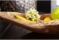 Grand Bol Décoratif 60cm en Bois de Teck Massif - Centre de Table Artisanal