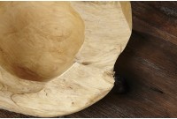 Corbeille de fruit design naturel de 40 cm en bois du teck massif
