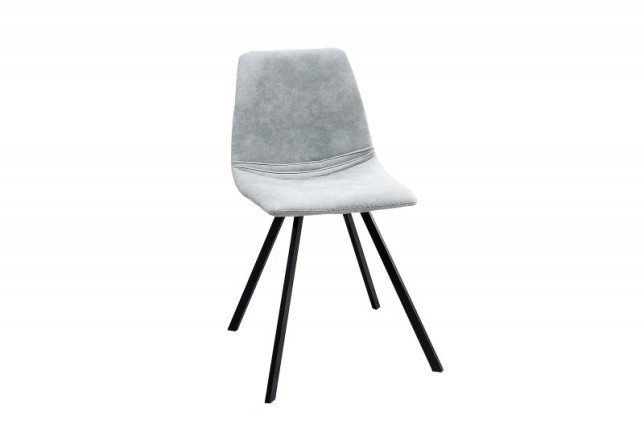 Lot de 4 chaises de salle à manger design scandinave coloris gris claire en microfibre