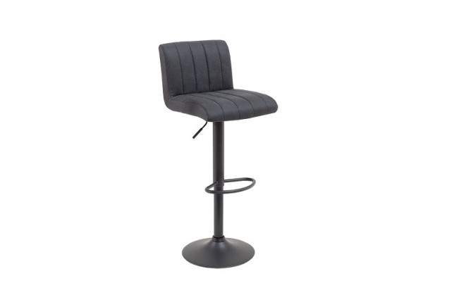 Lot de 2 tabourets de bar design coloris gris vintage en microfibre