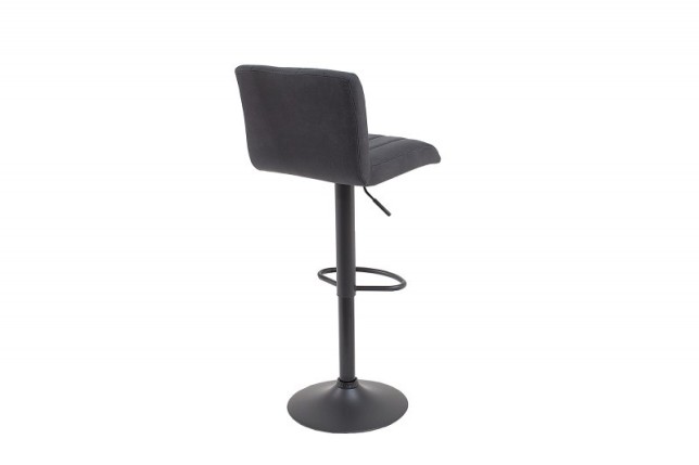 Lot de 2 tabourets de bar design coloris gris vintage en microfibre