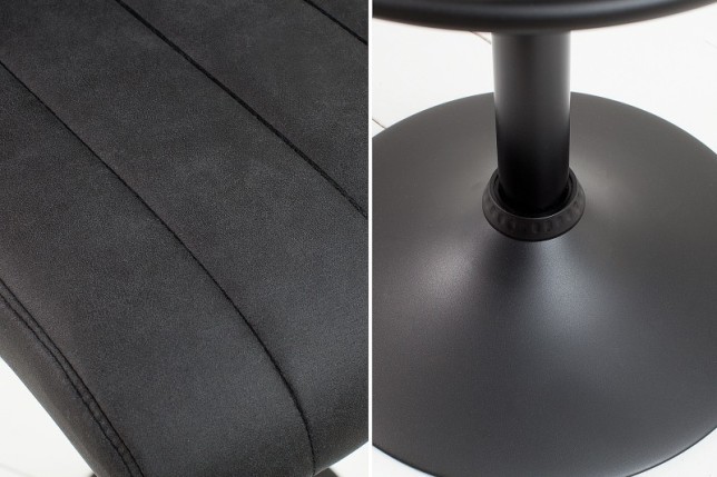 Lot de 2 tabourets de bar design coloris gris vintage en microfibre