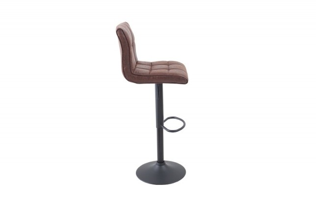 Lot de 2 tabourets de bar contemporain coloris brun vintage en microfibre