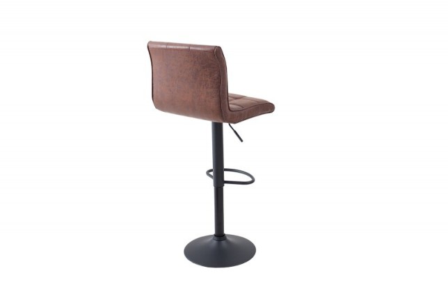 Lot de 2 tabourets de bar contemporain coloris brun vintage en microfibre