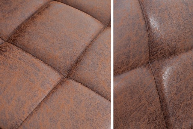Lot de 2 tabourets de bar contemporain coloris brun vintage en microfibre