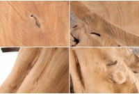 Table d'appoint design naturel de 40cm en bois massif