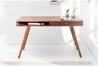 Table de bureau design rétro de 120cm à un tiroir et une niche