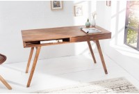 Table de bureau design rétro de 120cm à un tiroir et une niche