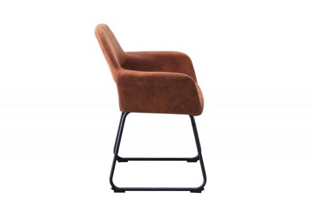 Chaise de salle à manger design coloris brun antique en microfibre