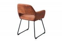 Chaise de salle à manger design coloris brun antique en microfibre