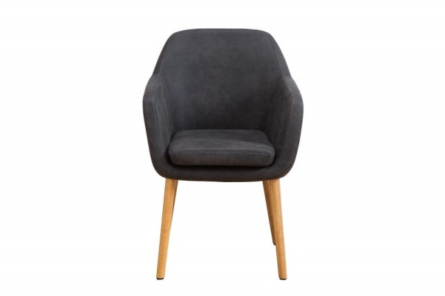 Chaise contemporaine de salle à manger coloris gris vintage en microfibre