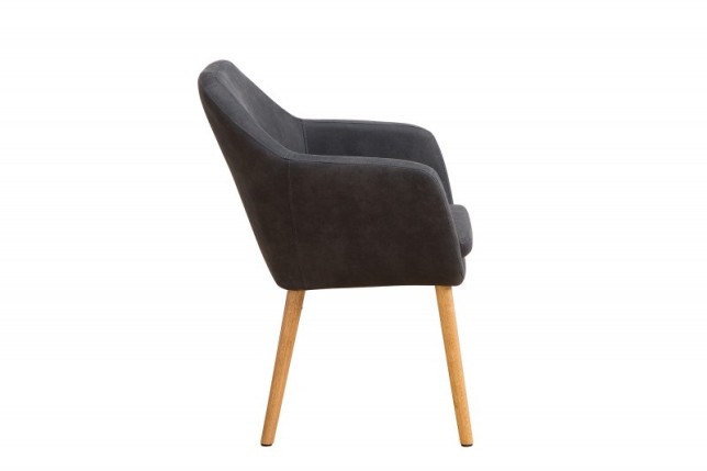 Chaise contemporaine de salle à manger coloris gris vintage en microfibre