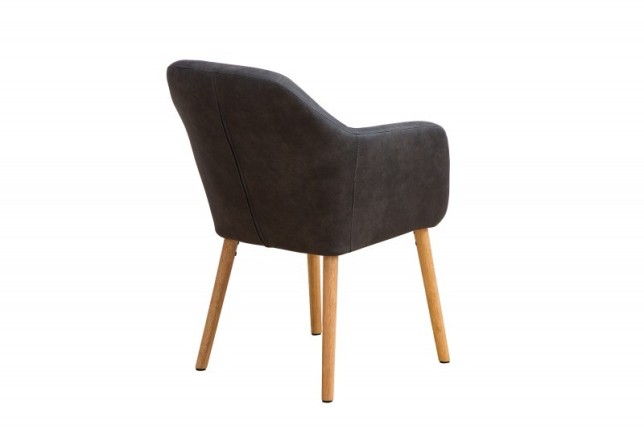 Chaise contemporaine de salle à manger coloris gris vintage en microfibre