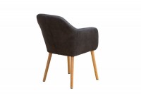 Chaise contemporaine de salle à manger coloris gris vintage en microfibre