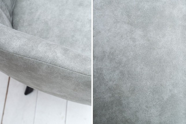 Chaise de salle à manger design vintage de couleur gris pierre en microfibre
