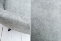 Chaise de salle à manger design vintage de couleur gris pierre en microfibre