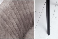 Chaise de salle à manger design vintage de couleur gris taupe en microfibre