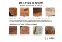 Colonne design naturel de 75 cm en bois massif