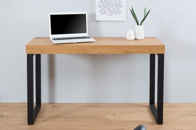 Bureau moderne rectangulaire de 120cm coloris chêne et noir