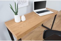 Bureau moderne rectangulaire de 120cm coloris chêne et noir