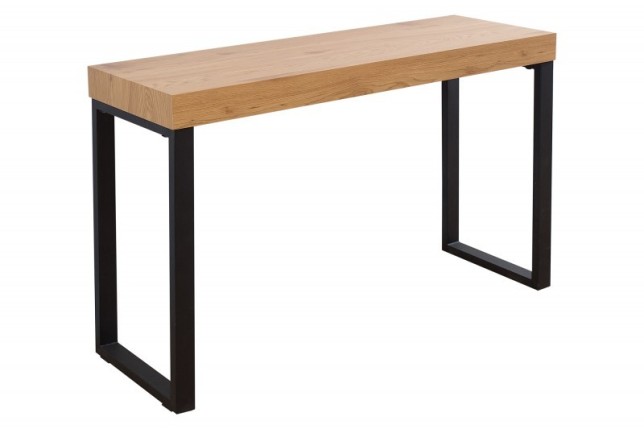 Bureau moderne rectangulaire de 120cm coloris chêne et noir